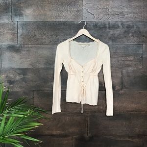 Anthropologie Knitted & Knotted Pink Cardigan